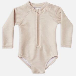 Rylee + Cru Cream Shell Long Sleeve Rashguard Swimsuit 4-5